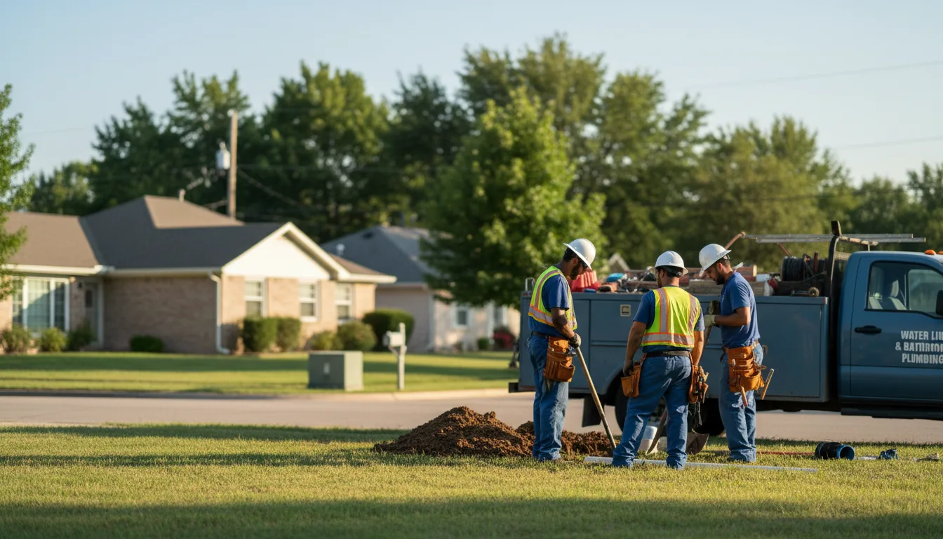 Residential water line and bathroom plumbing service in Hubbard, IA